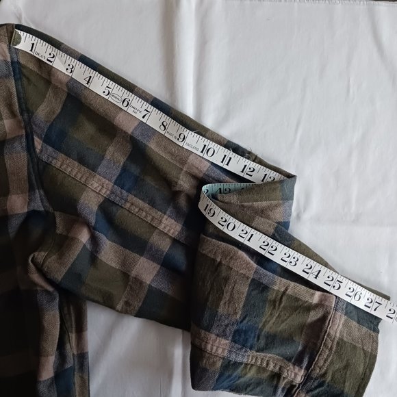 Mens Magellan Outdoors Green Plaid Cotton Flannel Shirt Size 3XL Classic Fit - Picture 7 of 7